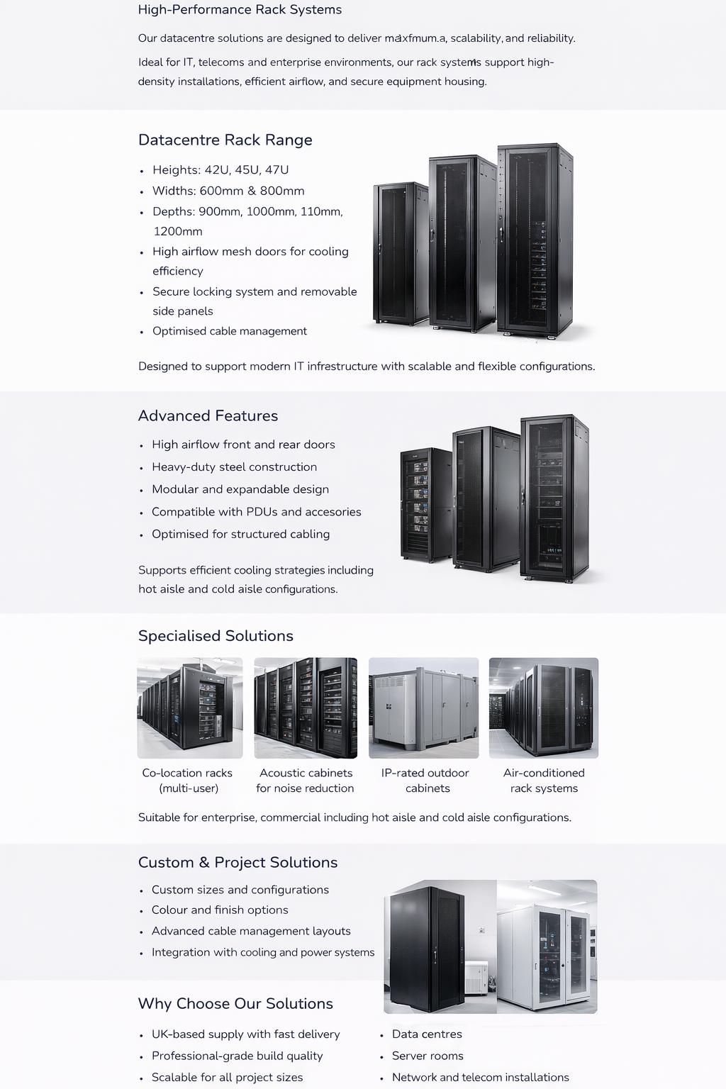 Professional rack infrastructure solutions Datacentre Solutions – 19" Server Rack Cabinets & Infrastructure Systems - Image 1