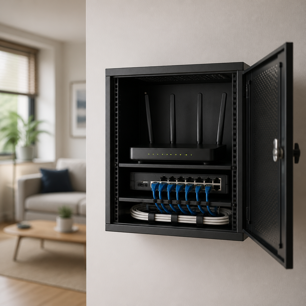 can you put a router in a wall mounted network cabinet