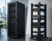floor standing server cabinet vs open frame rack