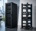floor standing server cabinet vs open frame rack