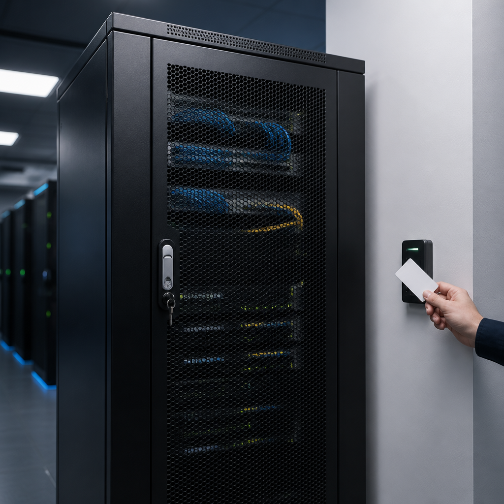 secure 19 inch network cabinet
